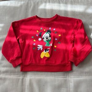 Disney Kids Red Mickey Mouse Holiday Sweatshirt